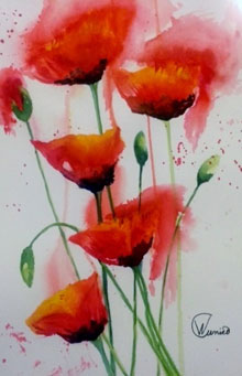 holiday Poppin Poppies by Wendy Cunico